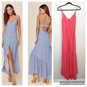 NWT Flynn Skye Unbutton Me Maxi Ruffle Dress Medium